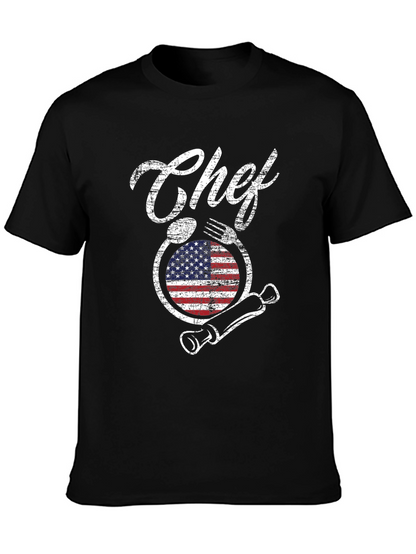 Camiseta Chef Americana - Diseño Culinario Patriótico