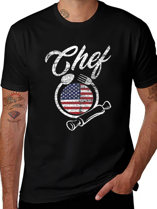 Camiseta Chef Americana - Diseño Culinario Patriótico