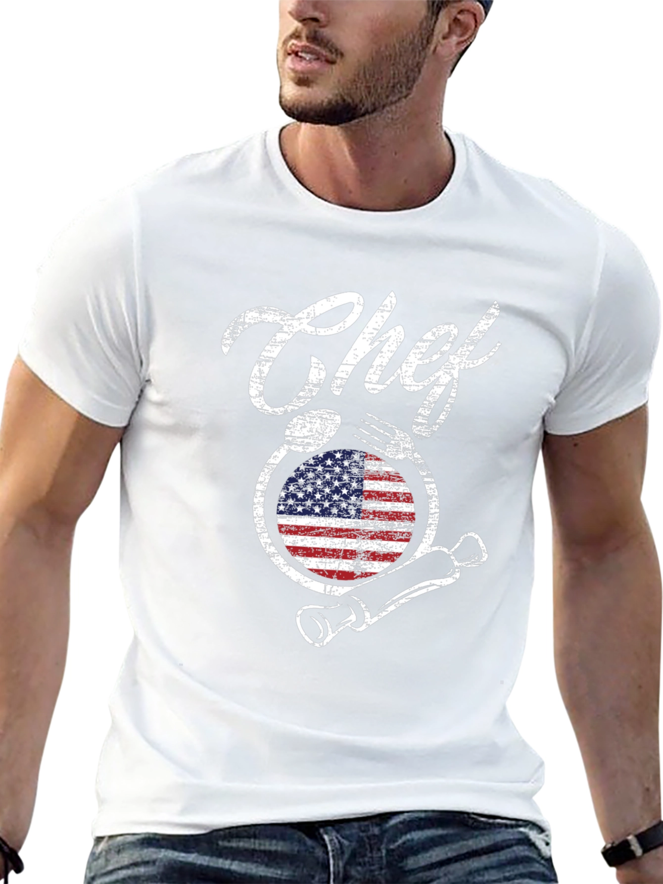 Camiseta Chef Americana - Diseño Culinario Patriótico