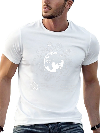 Camiseta Negra Microbiología Tierra - Diseño Único