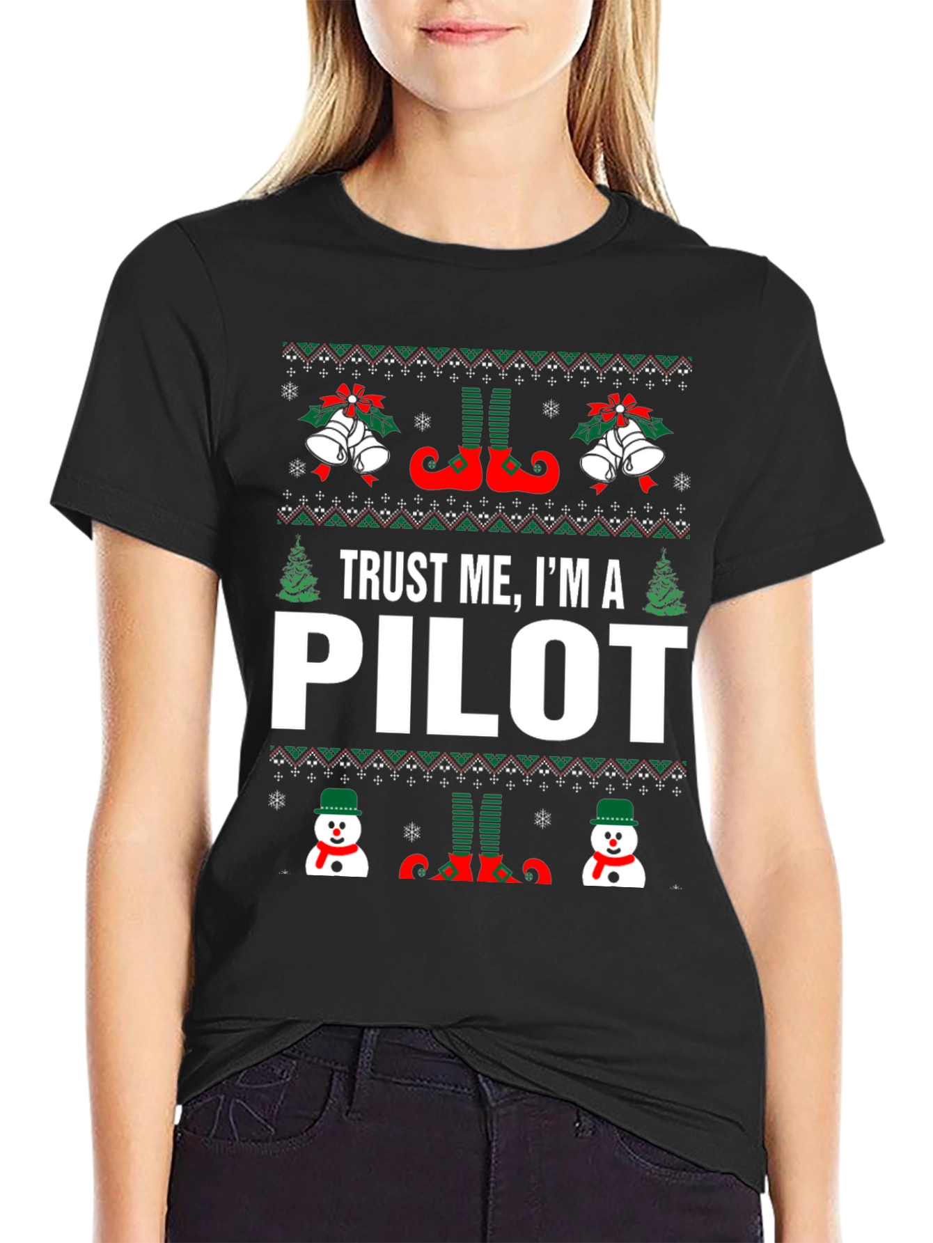 Camiseta Navideña Trust Me Im A Pilot