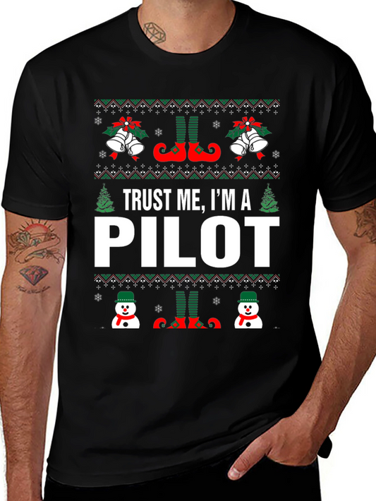 Camiseta Navideña Trust Me Im A Pilot