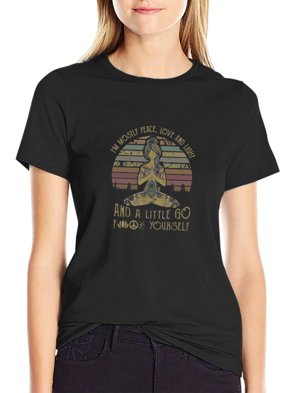 Camiseta Negra: Paz Amor y Meditación