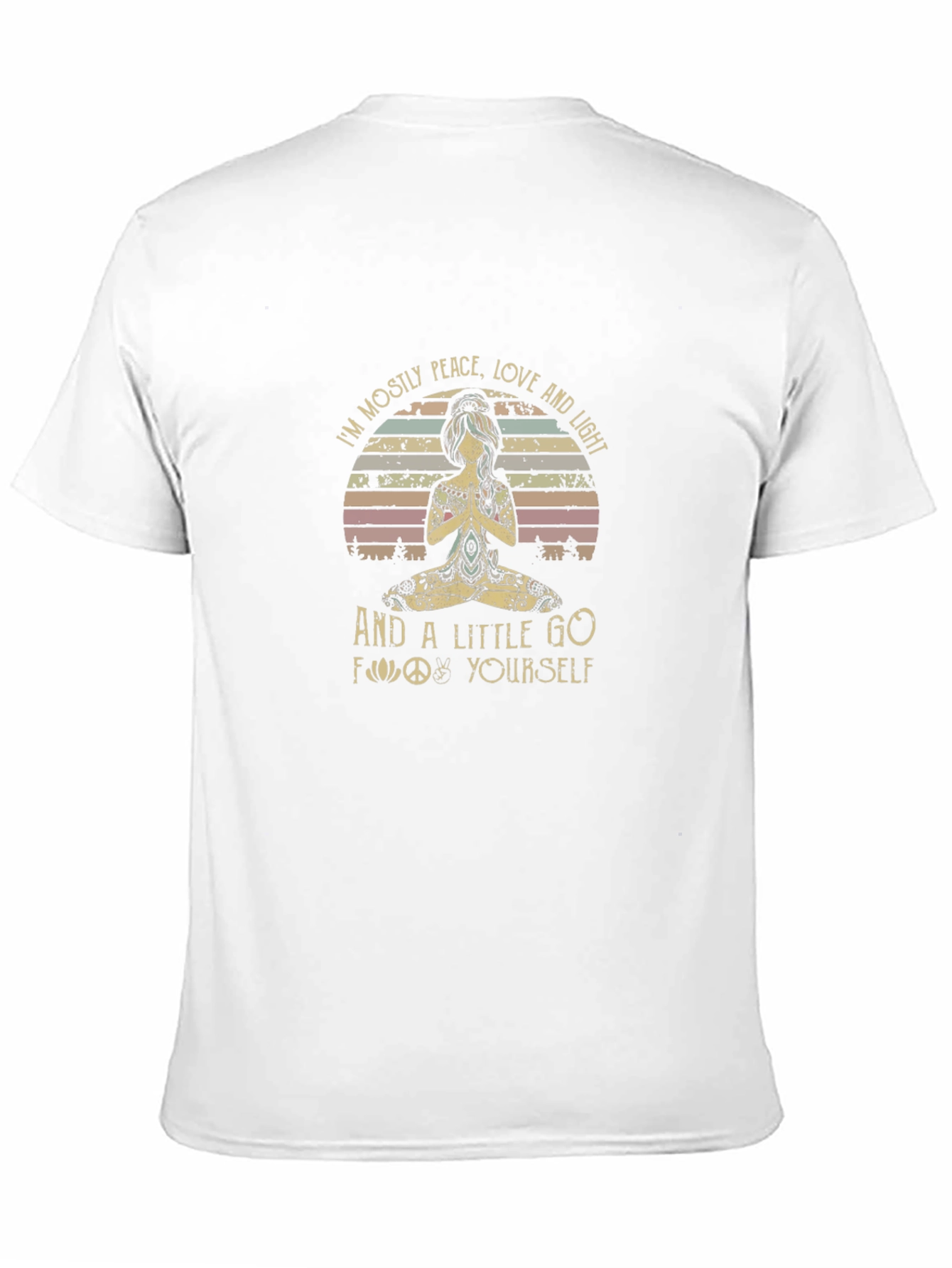 Camiseta Negra: Paz Amor y Meditación