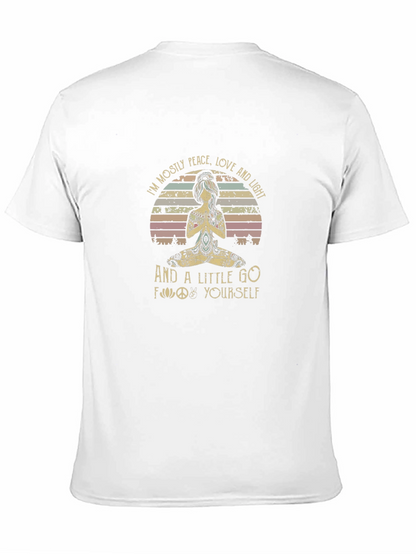 Camiseta Negra: Paz Amor y Meditación