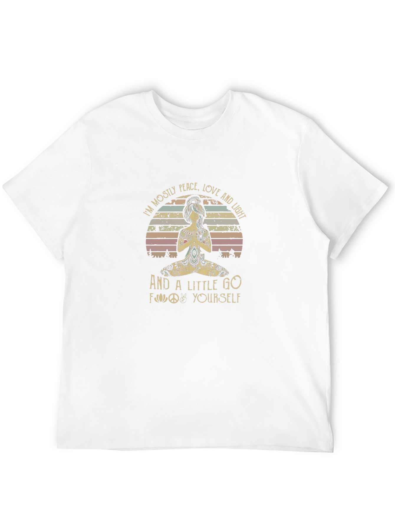 Camiseta Negra: Paz Amor y Meditación