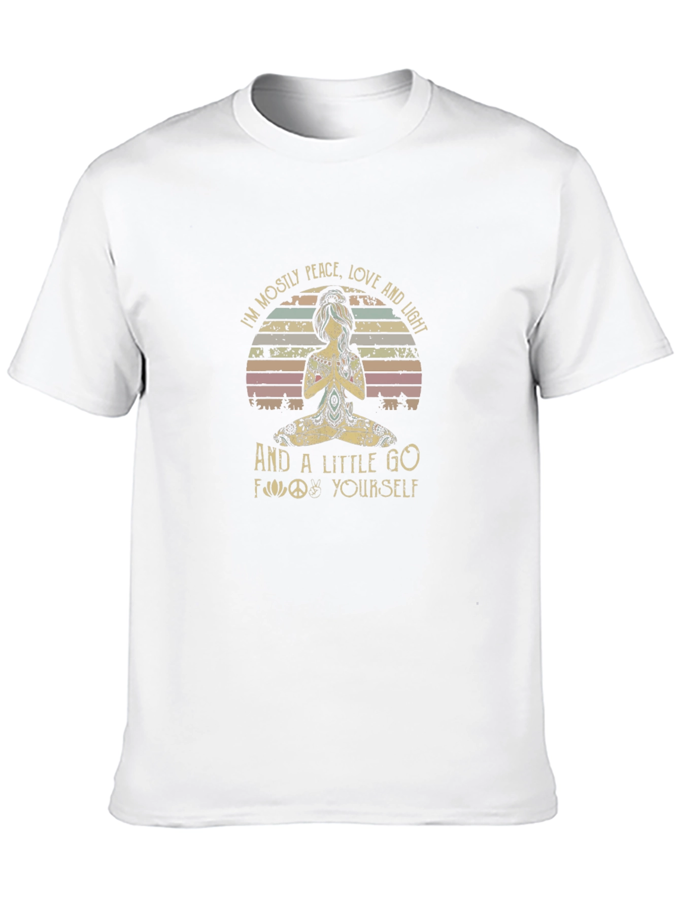 Camiseta Negra: Paz Amor y Meditación