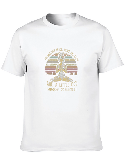 Camiseta Negra: Paz Amor y Meditación