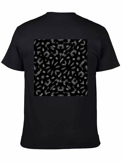 Camiseta Negra Estampado Abstracto Floral