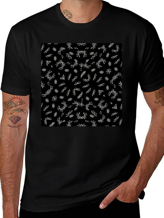 Camiseta Negra Estampado Abstracto Floral