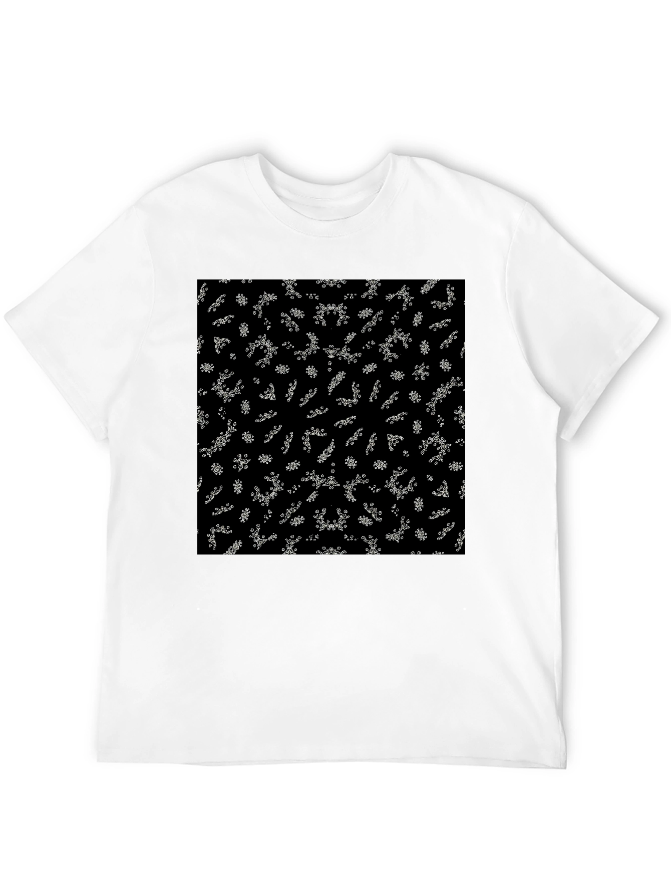 Camiseta Negra Estampado Abstracto Floral