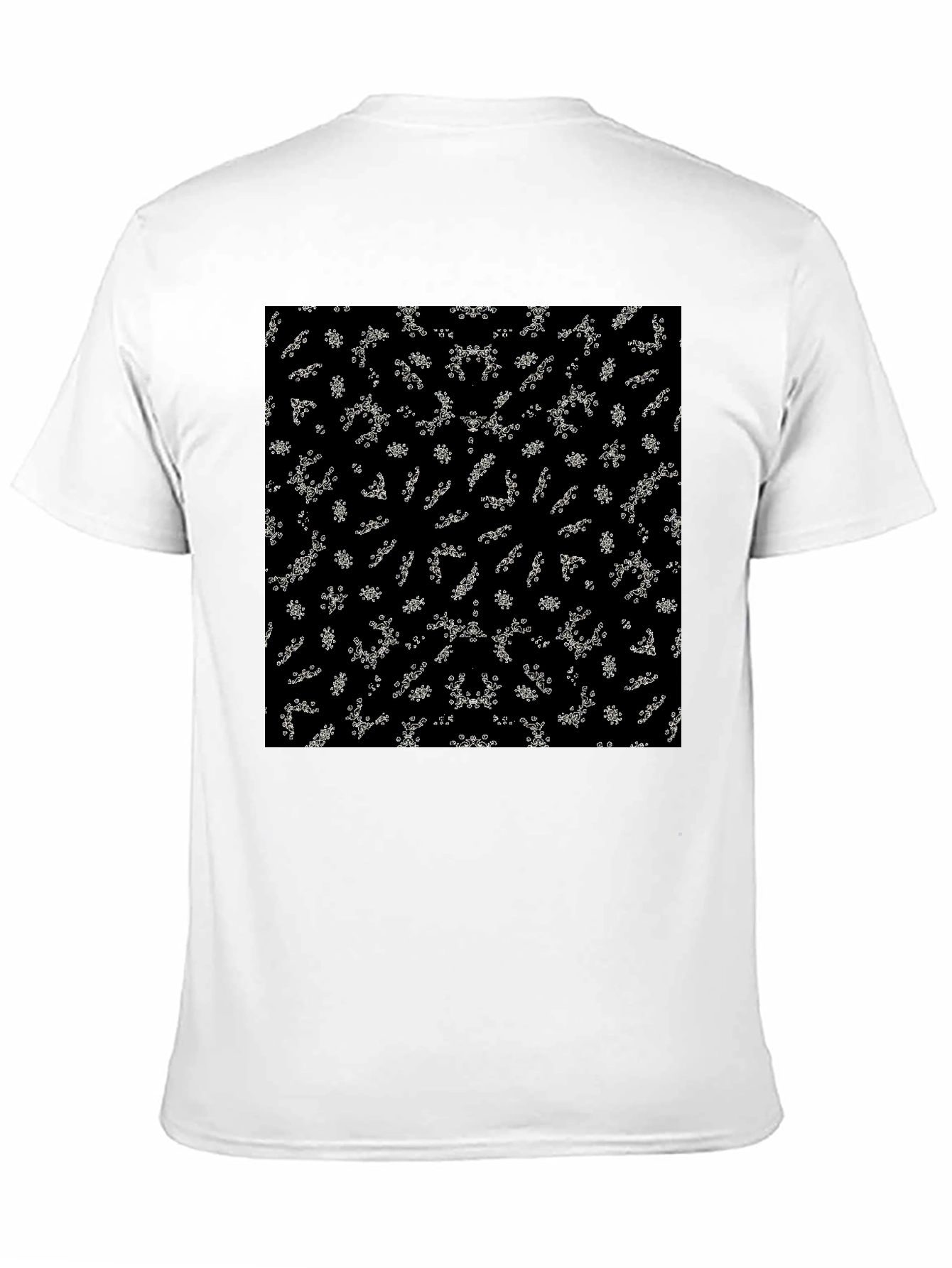 Camiseta Negra Estampado Abstracto Floral