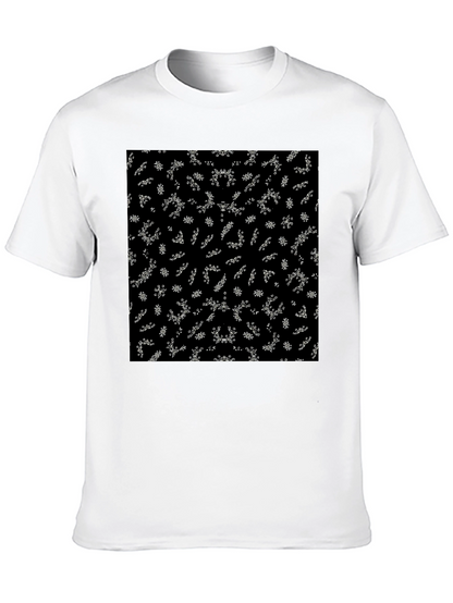 Camiseta Negra Estampado Abstracto Floral