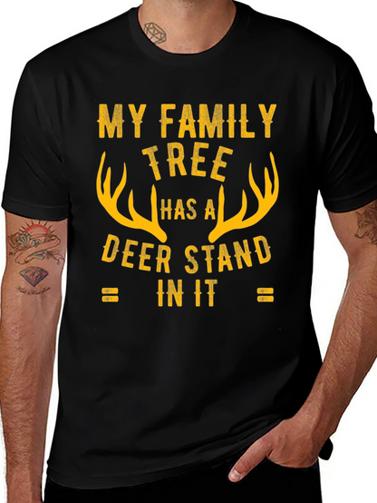 Camiseta Negra Árbol Genealógico de Caza