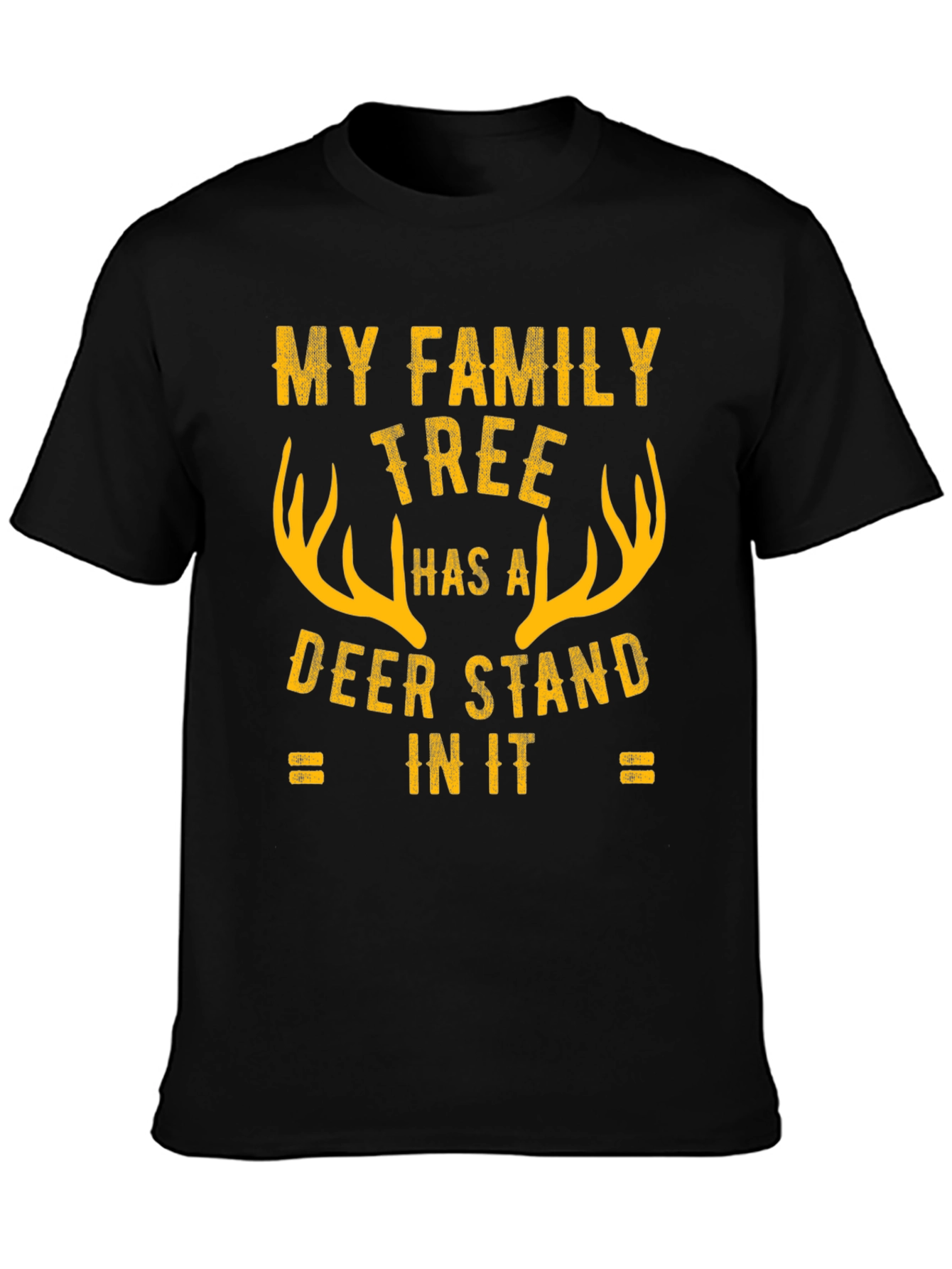 Camiseta Negra Árbol Genealógico de Caza