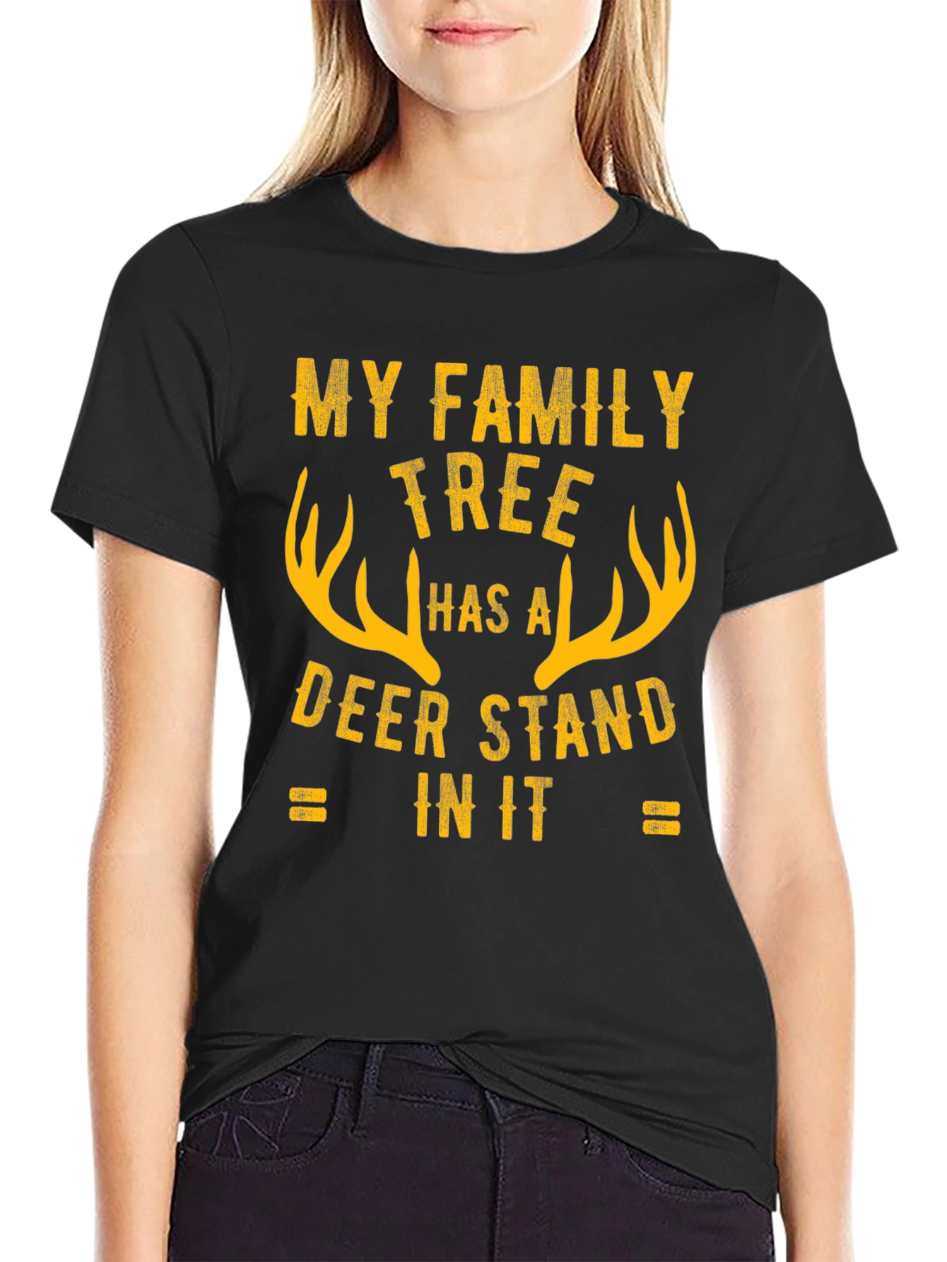 Camiseta Negra Árbol Genealógico de Caza
