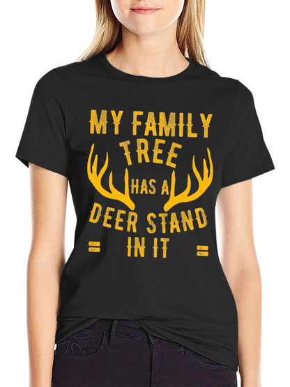 Camiseta Negra Árbol Genealógico de Caza