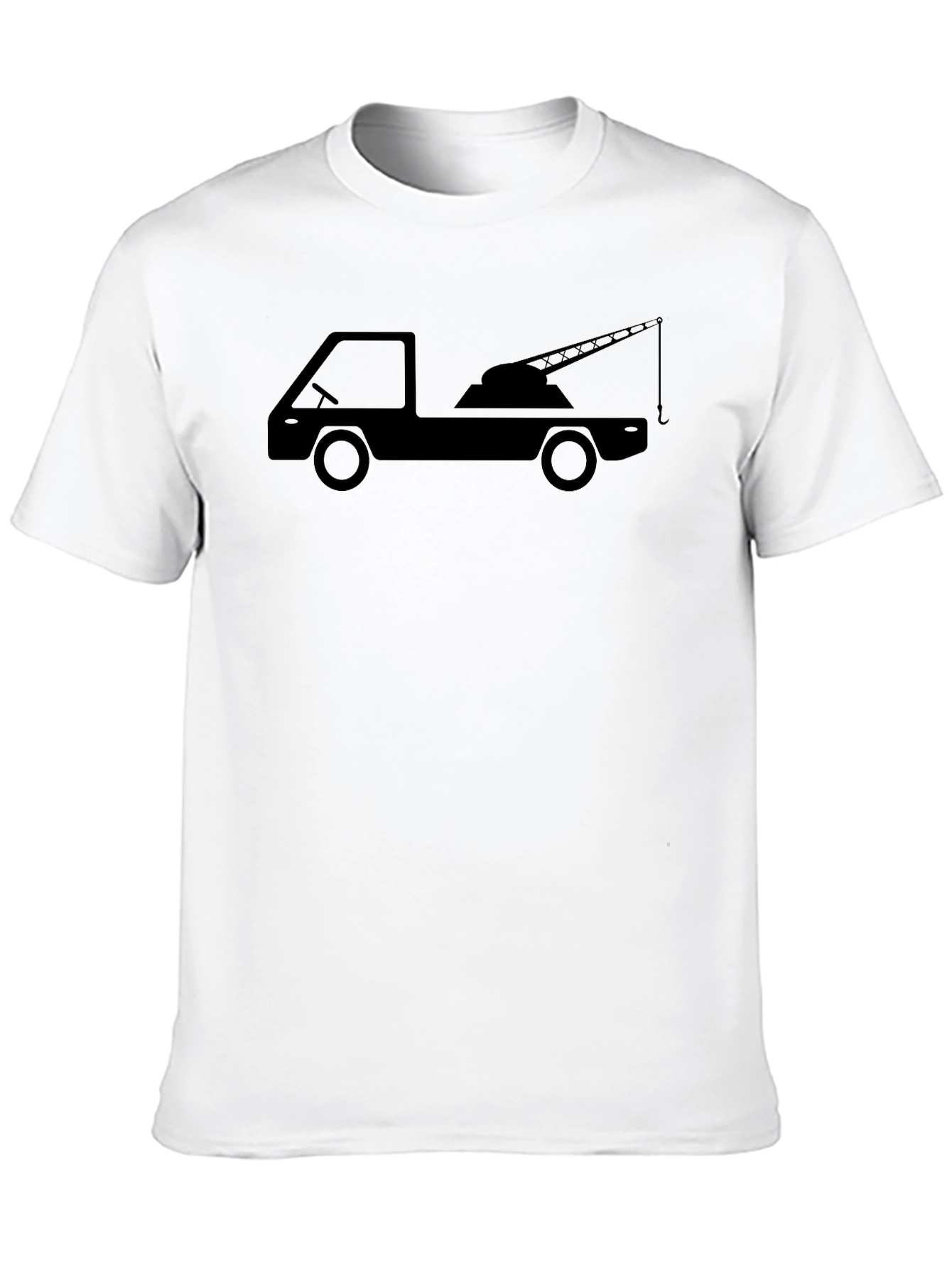 Camiseta Negra Grúa Hombre - Diseño Único