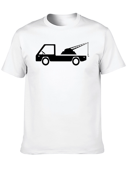Camiseta Negra Grúa Hombre - Diseño Único