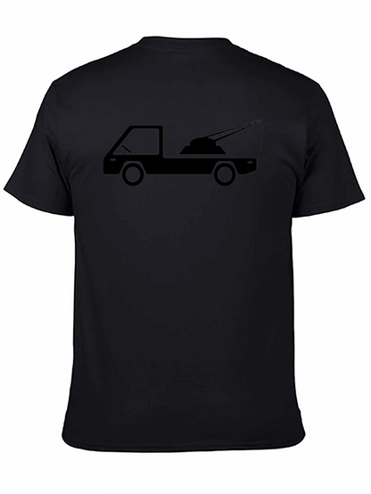 Camiseta Negra Grúa Hombre - Diseño Único