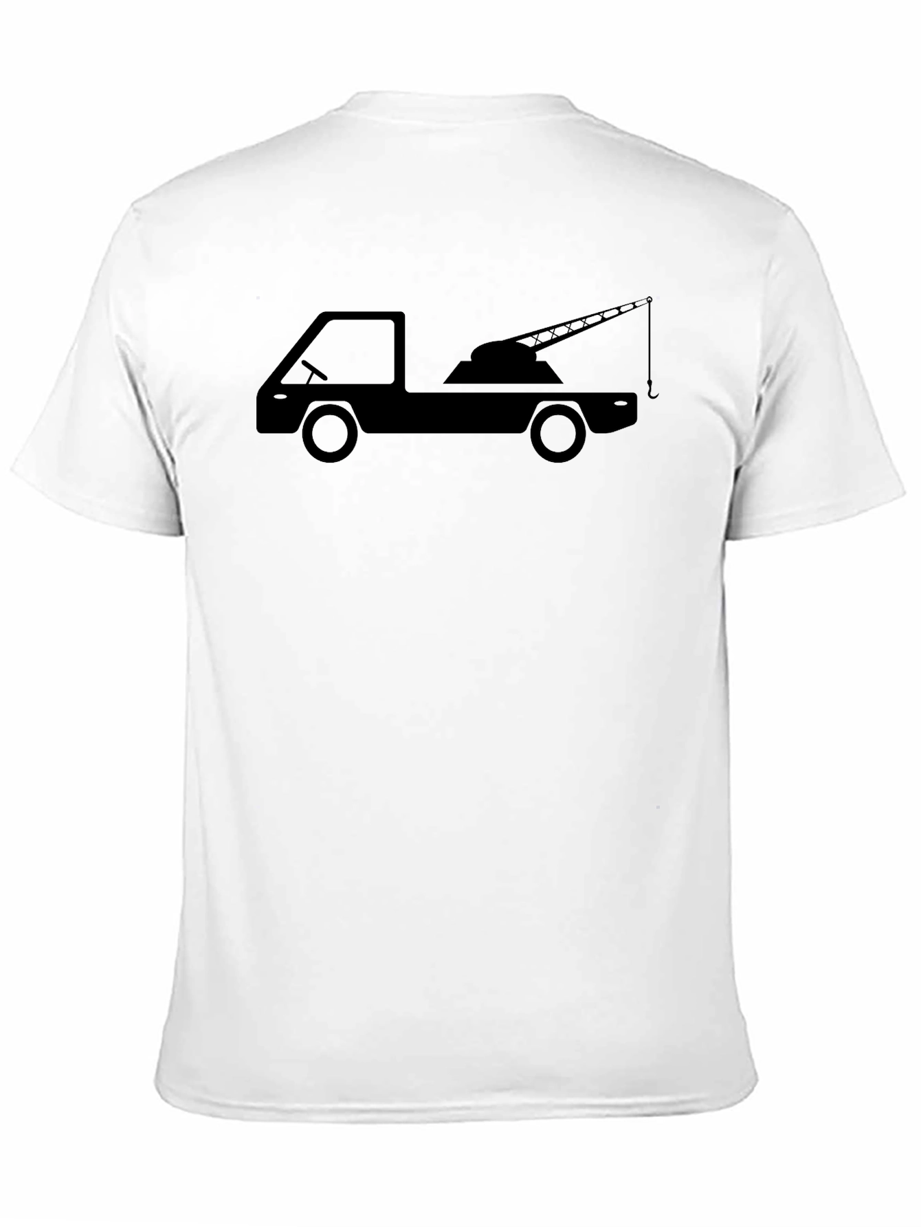 Camiseta Negra Grúa Hombre - Diseño Único