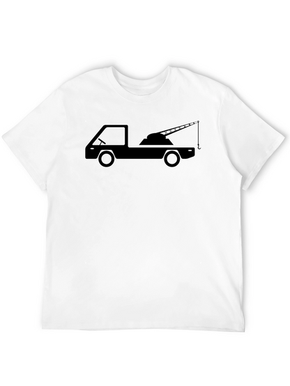 Camiseta Negra Grúa Hombre - Diseño Único