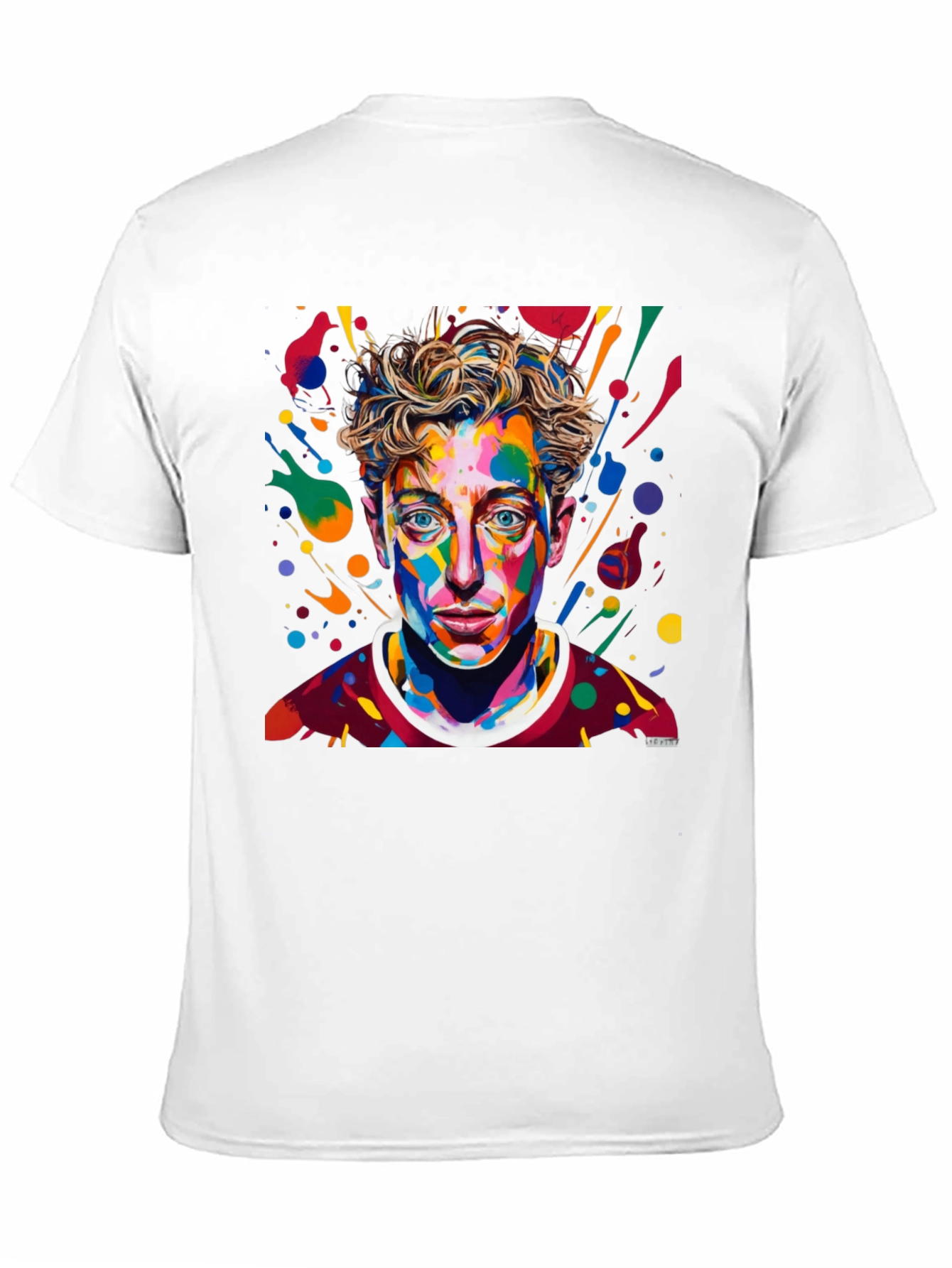 Camiseta Negra con Diseño Abstracto de Cara