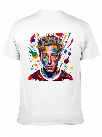 Camiseta Negra con Diseño Abstracto de Cara