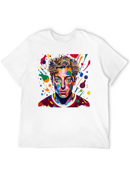 Camiseta Negra con Diseño Abstracto de Cara
