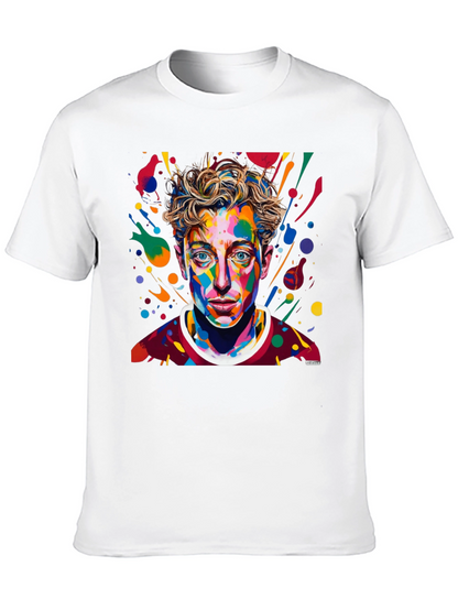 Camiseta Negra con Diseño Abstracto de Cara