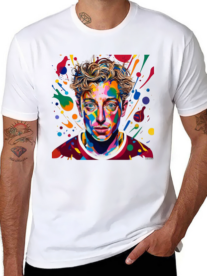 Camiseta Negra con Diseño Abstracto de Cara