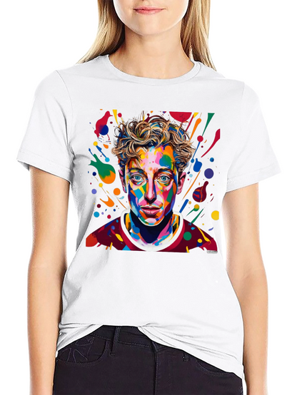 Camiseta Negra con Diseño Abstracto de Cara