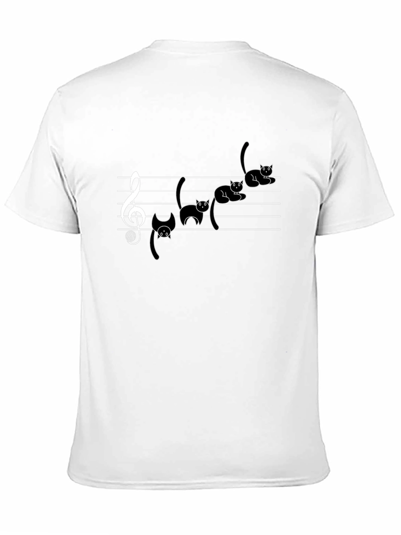 Camiseta Negra con Gatos Musicales