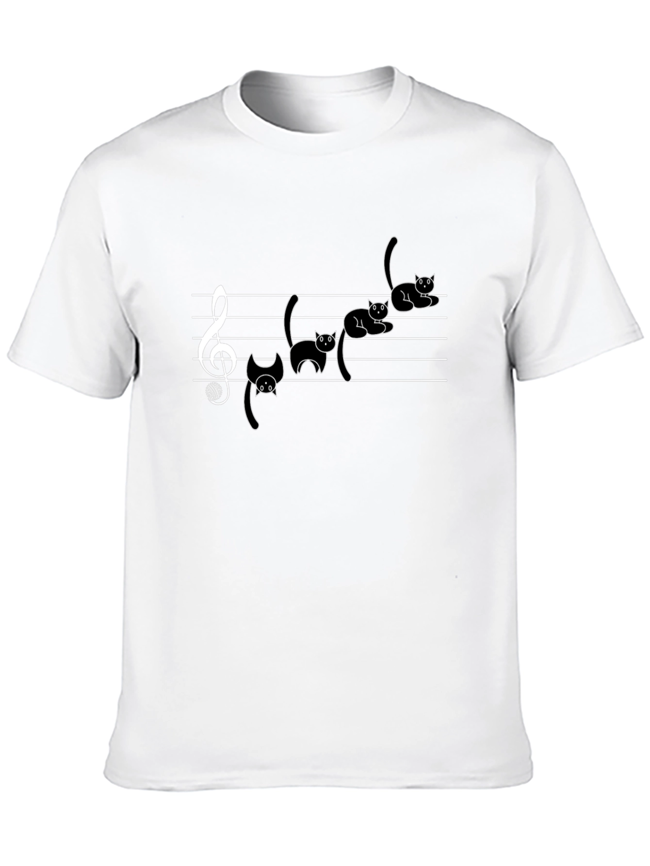 Camiseta Negra con Gatos Musicales