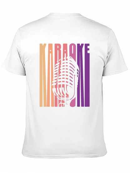 Camiseta Negra Karaoke Retro para Hombre