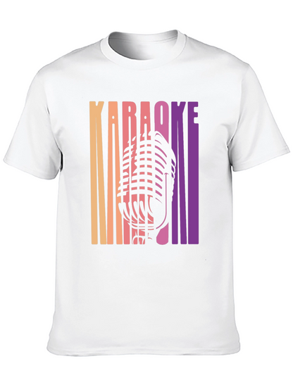 Camiseta Negra Karaoke Retro para Hombre