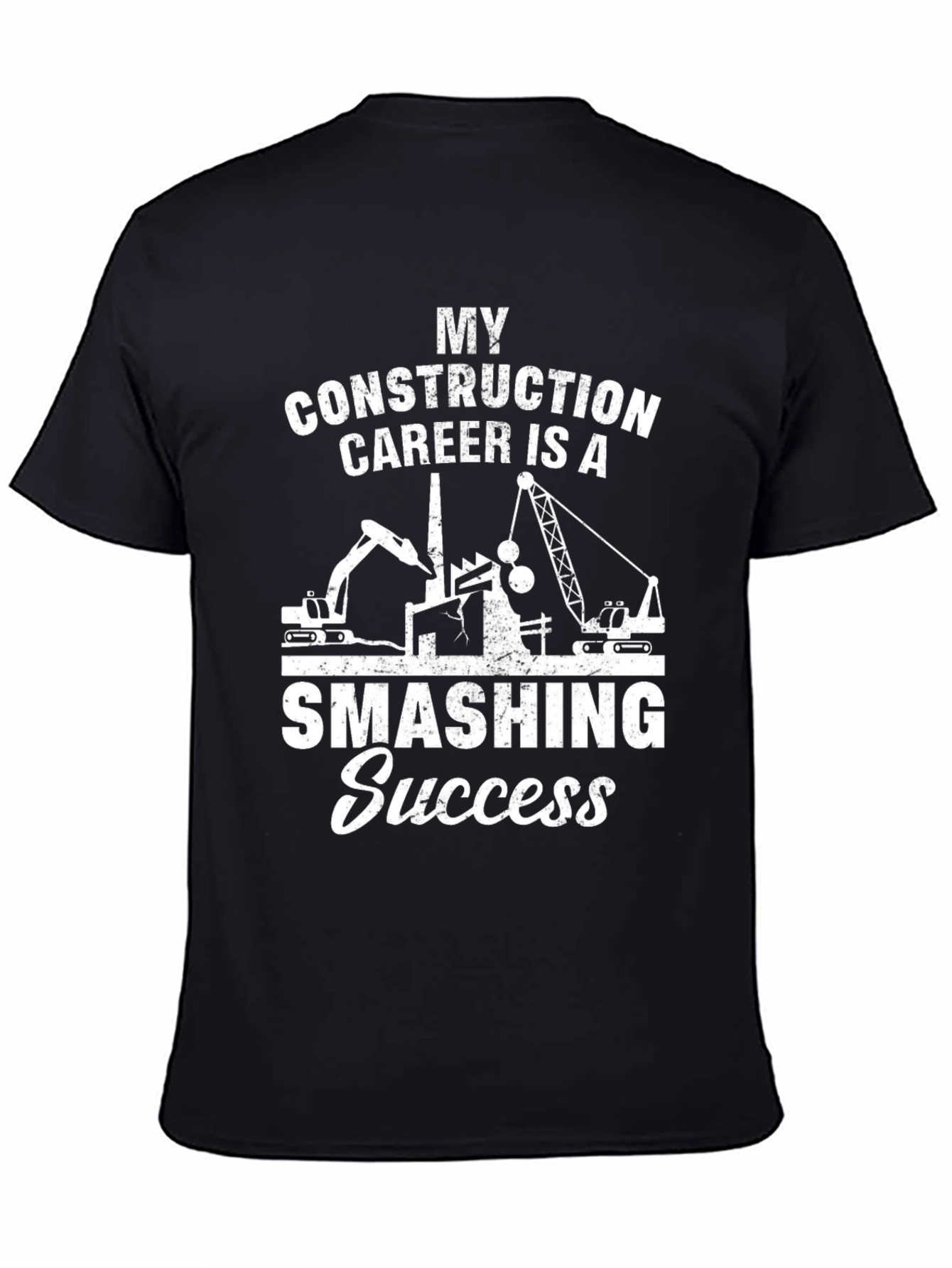 Camiseta Negra: Éxito Demolición en Construcción