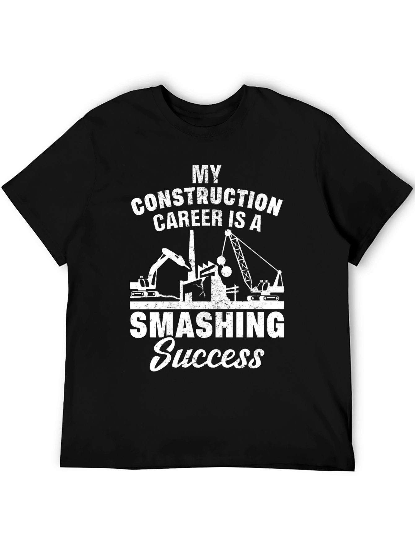 Camiseta Negra: Éxito Demolición en Construcción