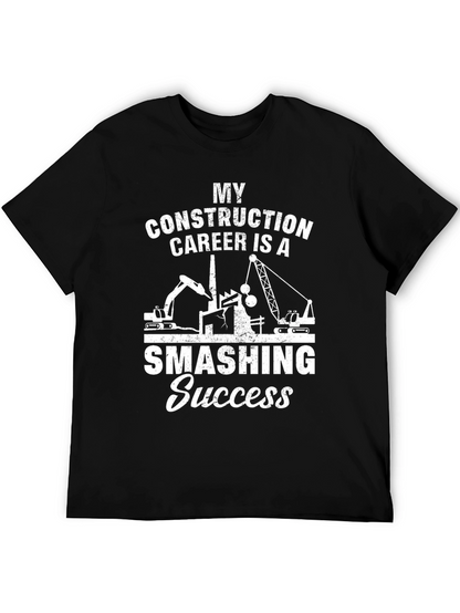 Camiseta Negra: Éxito Demolición en Construcción