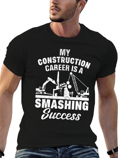 Camiseta Negra: Éxito Demolición en Construcción
