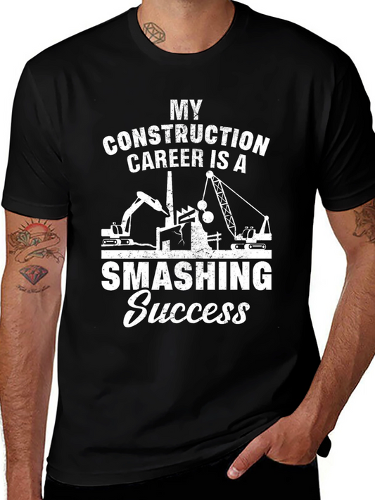 Camiseta Negra: Éxito Demolición en Construcción