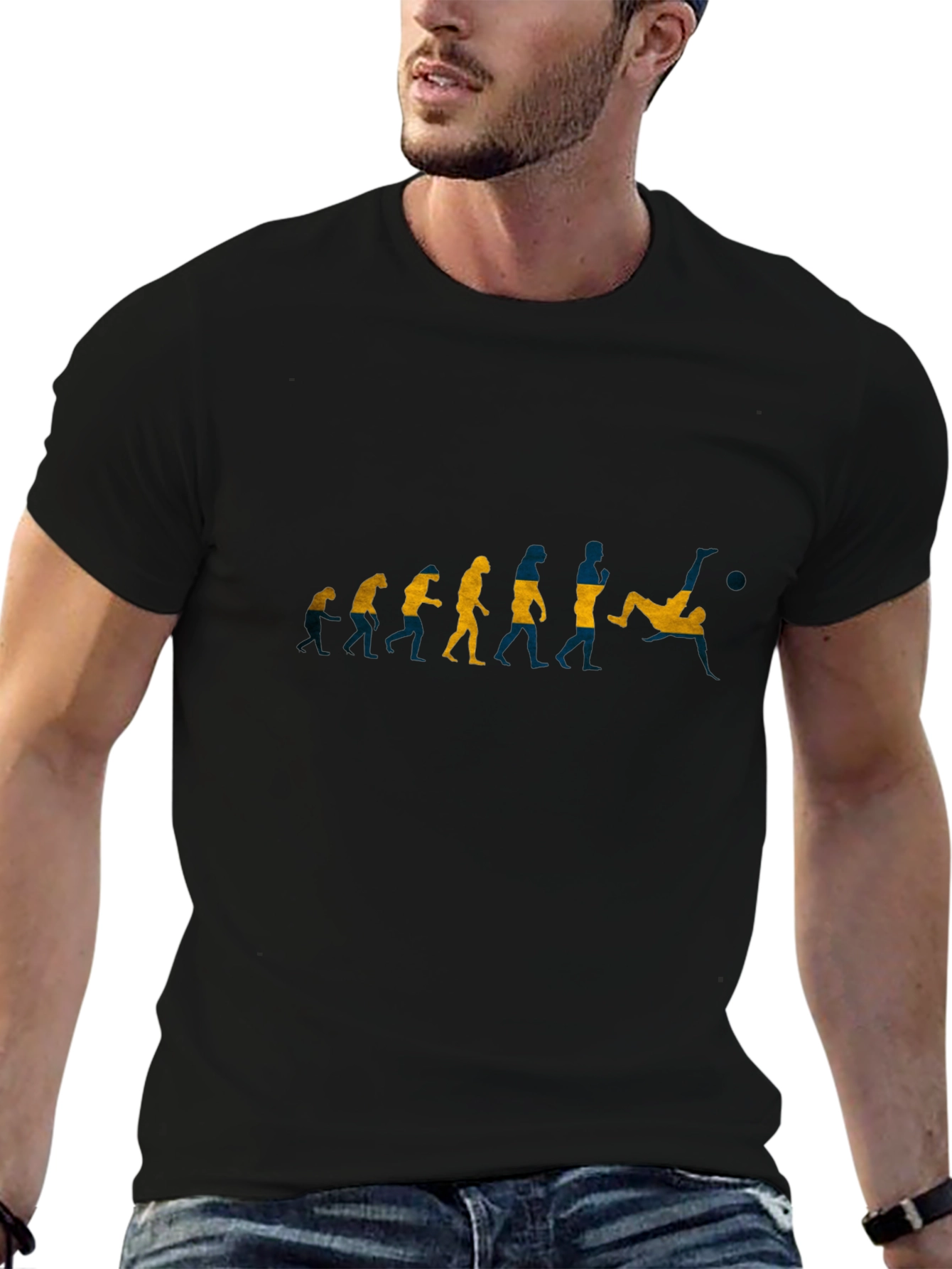 Camiseta Negra Evolución Futbol Suecia