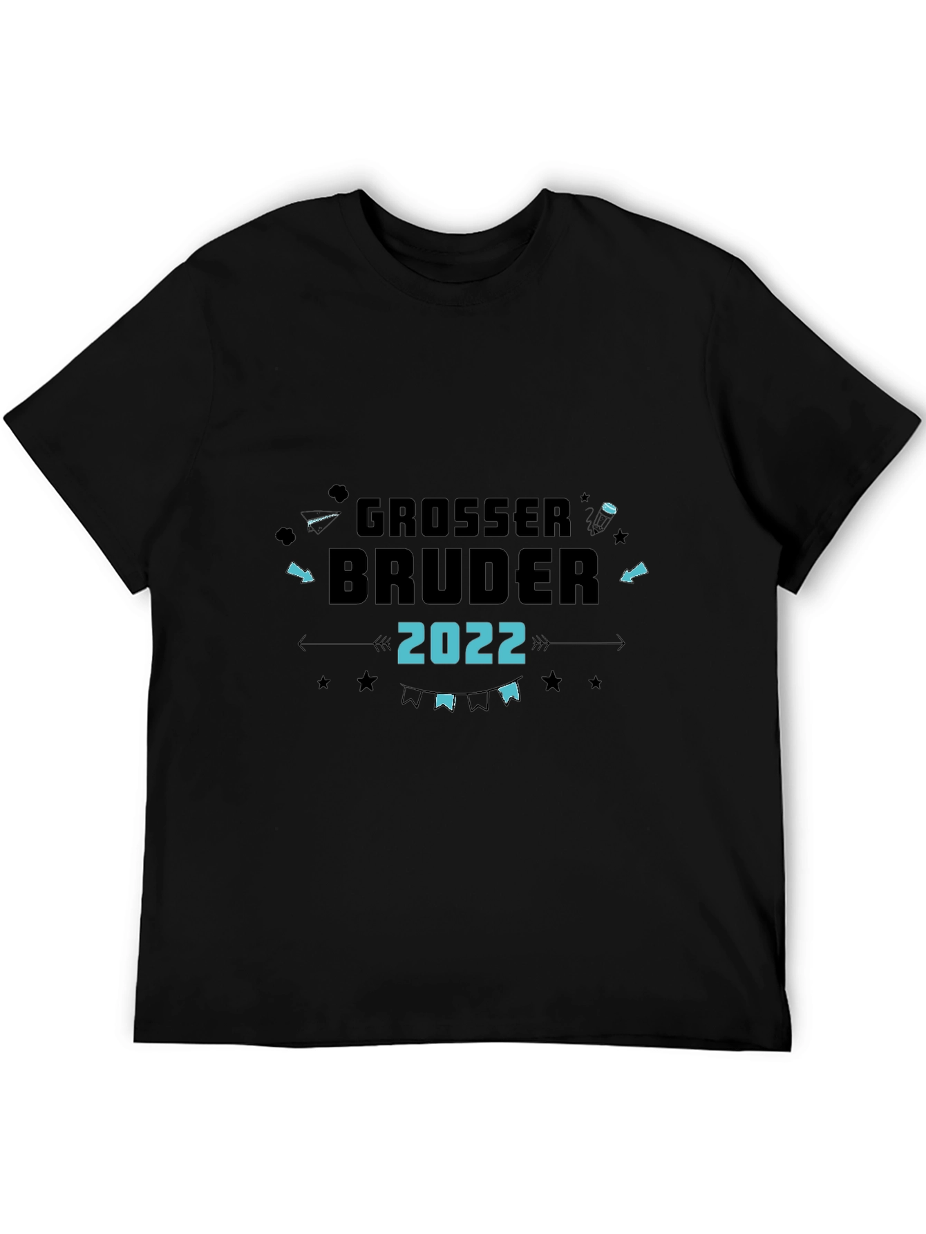 Camiseta Negra Grosser Bruder 2022 para Hermano Mayor