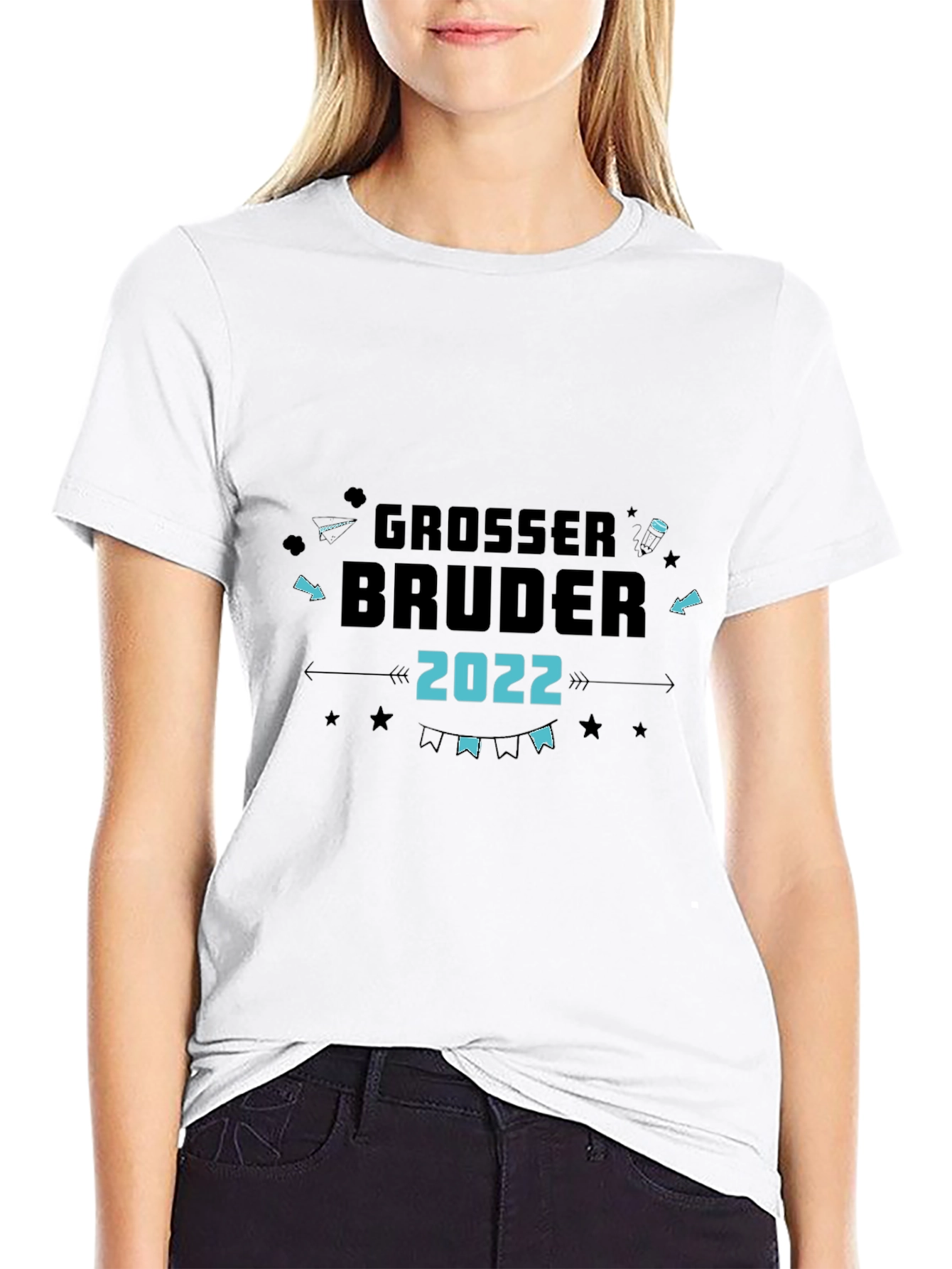 Camiseta Negra Grosser Bruder 2022 para Hermano Mayor