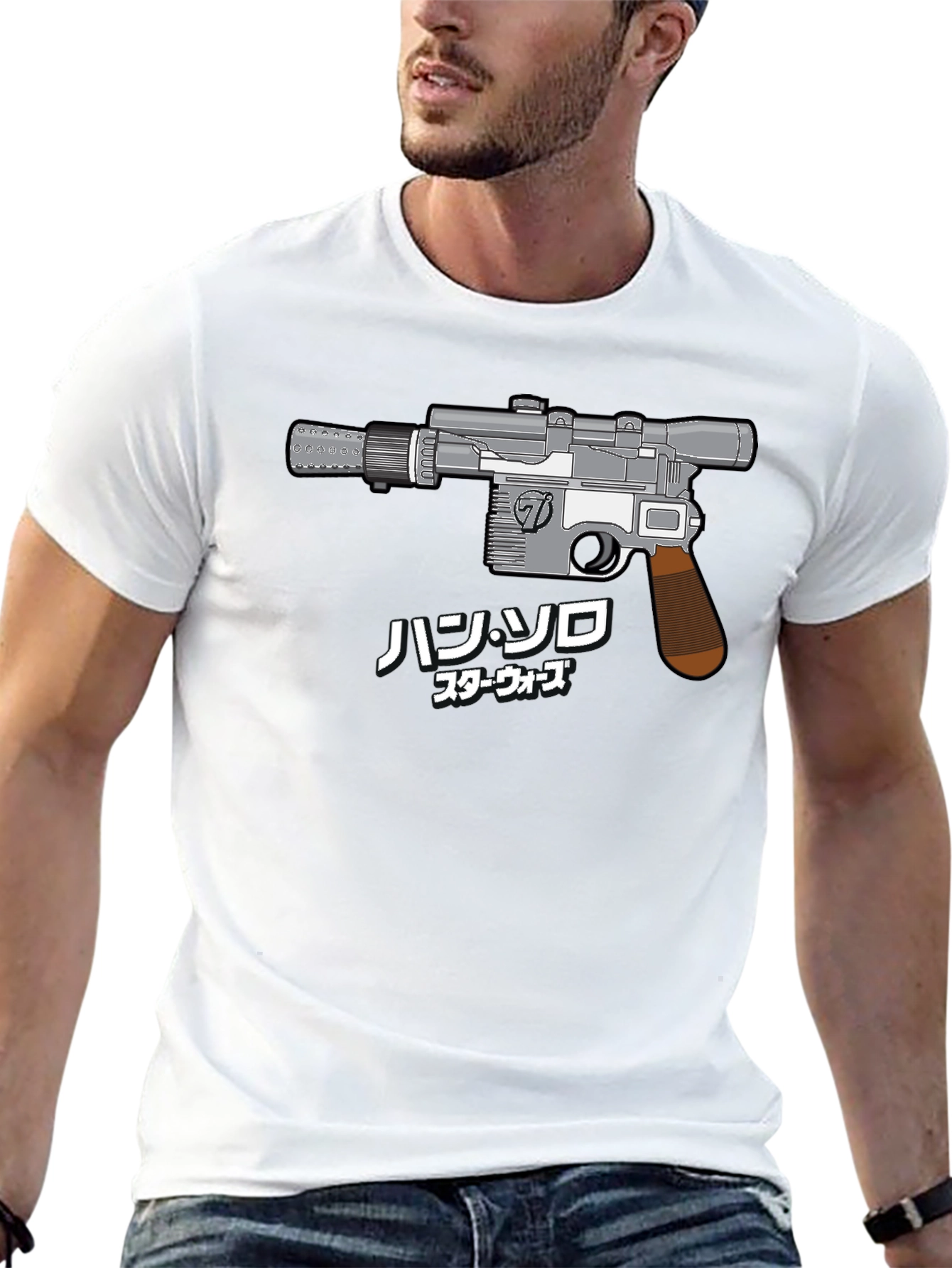 Camiseta Negra Diseño Arma Star Wars