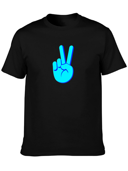 Camiseta Negra con Diseño de Paz y Amor
