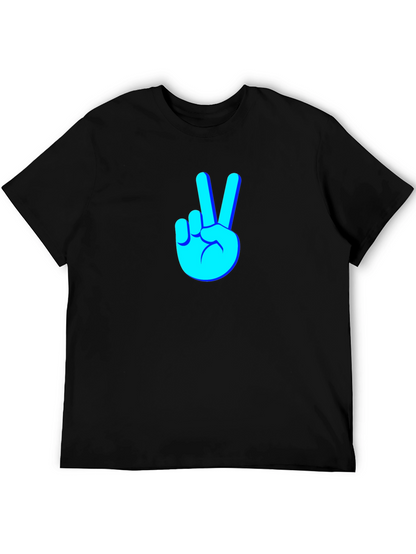 Camiseta Negra con Diseño de Paz y Amor