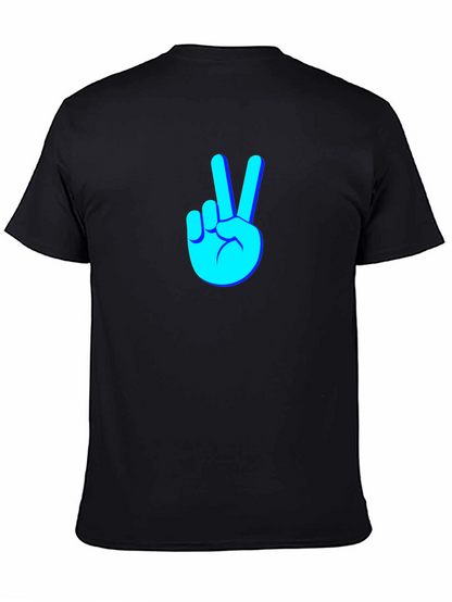 Camiseta Negra con Diseño de Paz y Amor
