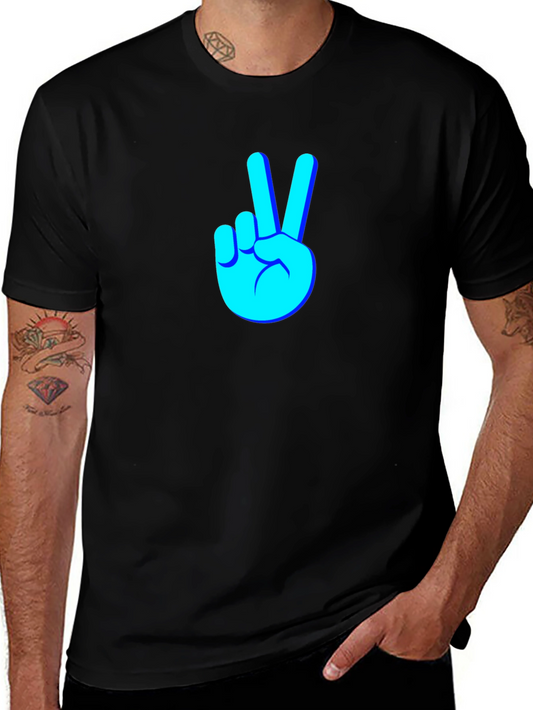 Camiseta Negra con Diseño de Paz y Amor