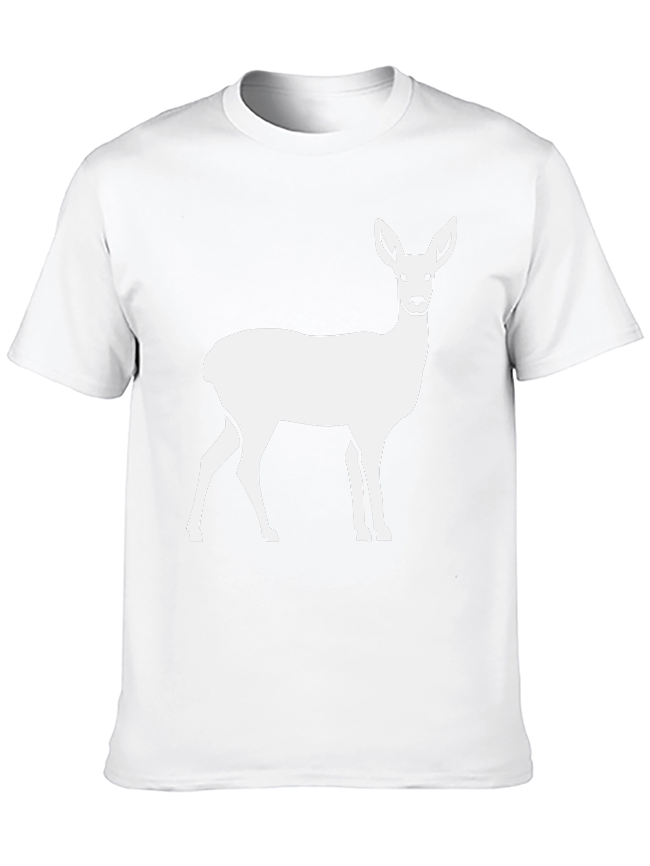 Camiseta Negra con Estampado de Ciervo Blanco